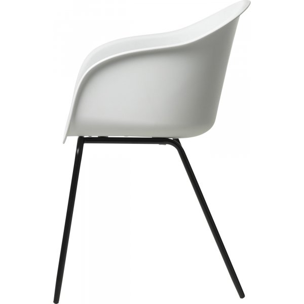 Chaise de salle  manger blanche Roma avec coussin d'assise