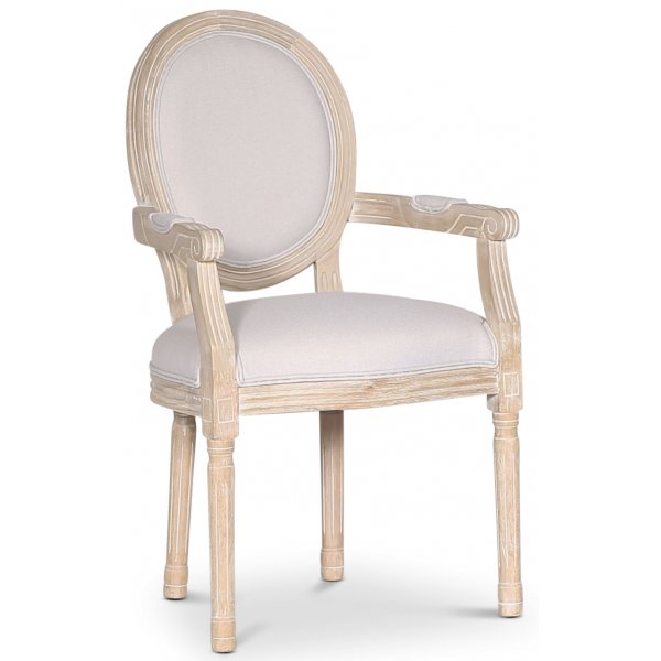 Cholet karmstol - Antik finish / Linne