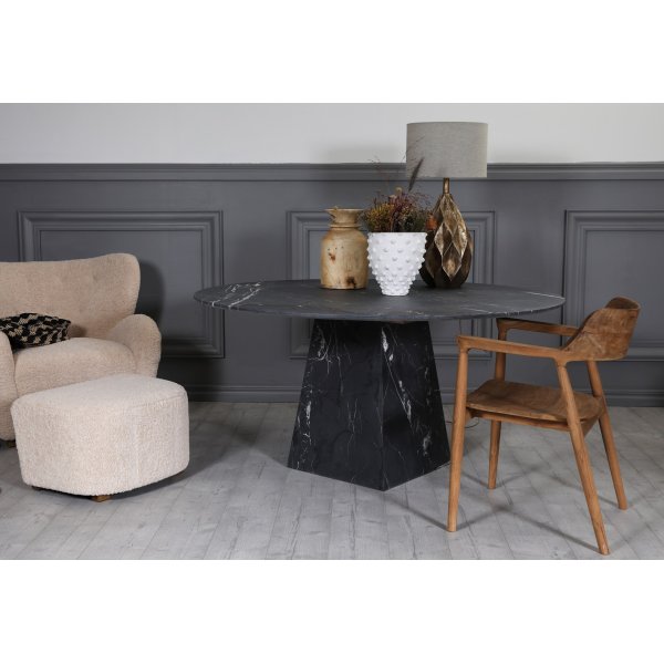 Pegani matbord svart �kta marmor - �145 cm