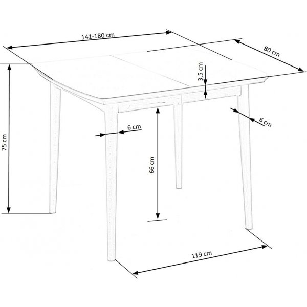 Table à manger Shinra 90-190 cm - Blanc Table à manger Shinra 90-190 cm - Blanc