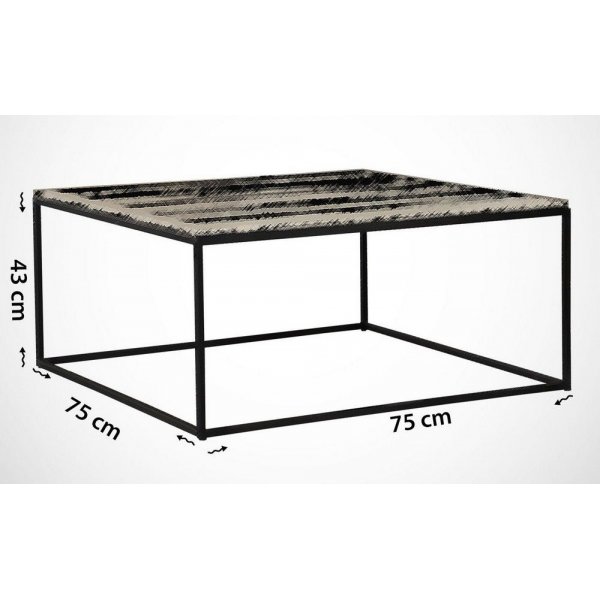 Poly soffbord 75 x 75 cm - Vit/svart Poly soffbord 75 x 75 cm - Vit/svart