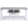 Malta tv-bnk 120 cm - Vit (Hgglans) / Svart glas
