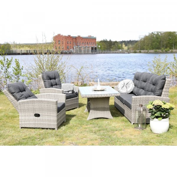 L�vlund utem�belgrupp st�llbara f�t�ljer - Whitewash konstrotting