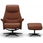 Venedig reclinerftlj med fotpall - Cognac (Semi-anilin)