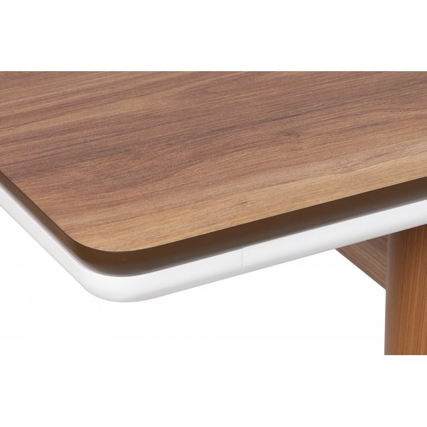 Table à manger Sigma 130-166 x 80 cm - Noyer/blanc Table à manger Sigma 130-166 x 80 cm - Noyer/blanc