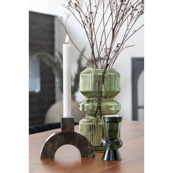 Marma ljusstake bge i brun marmor