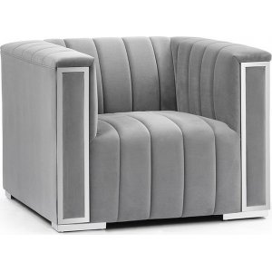 Fauteuil Vogue en velours gris