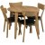 Matgrupp Genova matbord 90-130 cm inkl 4 st Amino stolar - Oljad ek/svart ecolder + Flckborttagare fr mbler