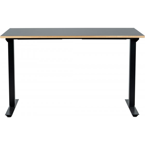 Wedge elektrisk h�j och s�nkbart skrivbord i svart HPL