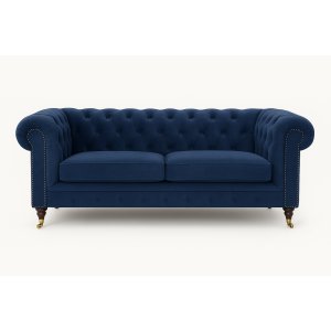 Soffa Sheffield Chesterfield 2-sits - Mörkblå sammet Soffa Sheffield Chesterfield 2-sits - Mörkblå sammet