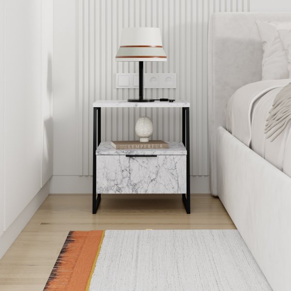 Pal s�ngbord - Carrara marmor