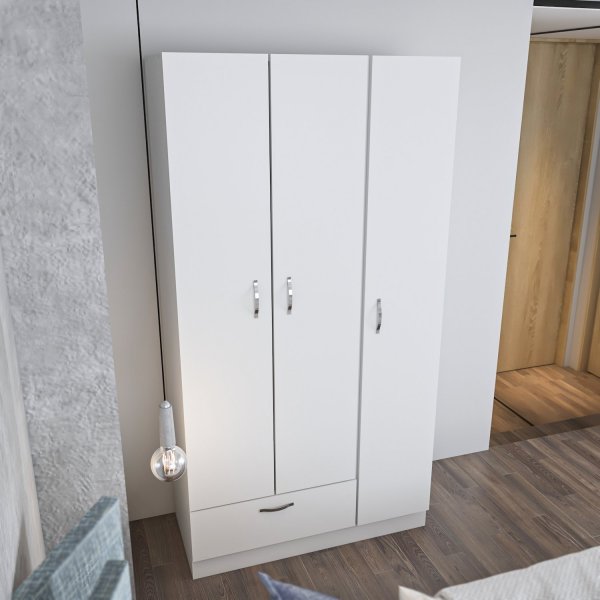 Armoire Gabbi blanche hauteur 170 cm et largeur 90 cm