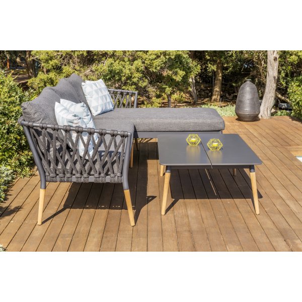 Ensemble de jardin d\\\'extérieur Lifestyle Garden, canapé-lit Ipanema avec table - Olefin gris Ensemble de jardin d\\\'extérieur Lifestyle Garden, canapé-lit Ipanema avec table - Olefin gris
