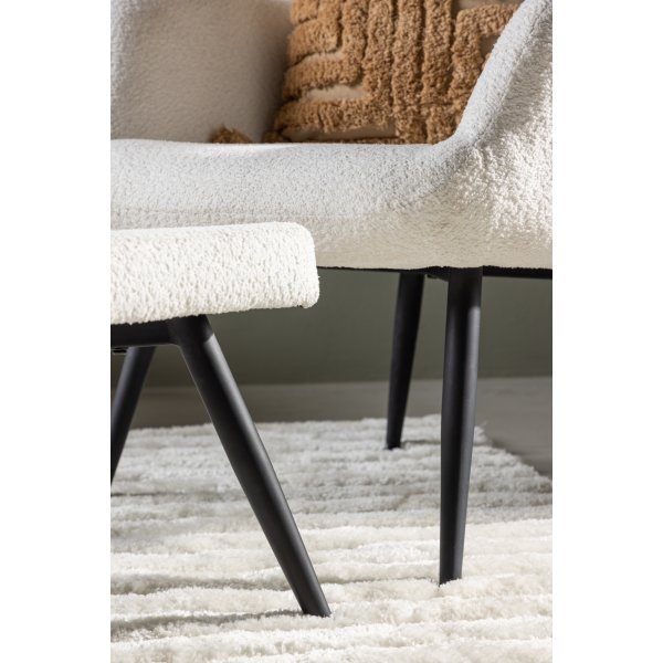 Fauteuil Como en bouclé blanc Fauteuil Como en bouclé blanc