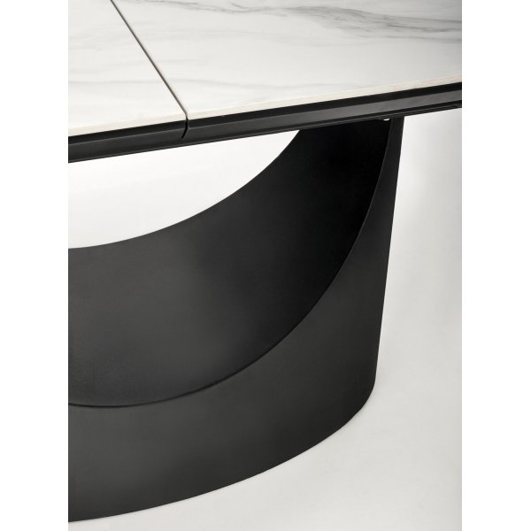 Table à manger Osman 160-220 x 90 cm - Marbre blanc/noir Table à manger Osman 160-220 x 90 cm - Marbre blanc/noir