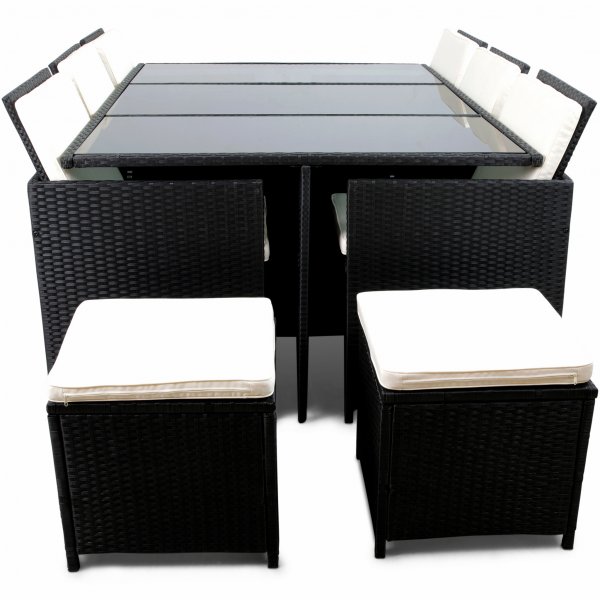 Utematgrupp Skärhamn bord med 10 sittplatser i Konstrotting Utematgrupp Skärhamn bord med 10 sittplatser i Konstrotting