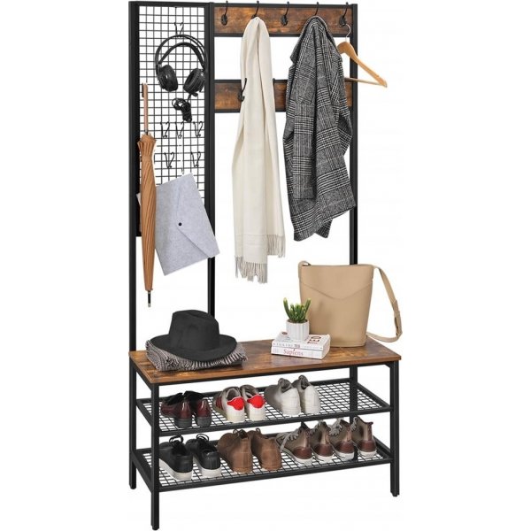 Meuble entrée sergent - Marron/noir Meuble entrée sergent - Marron/noir