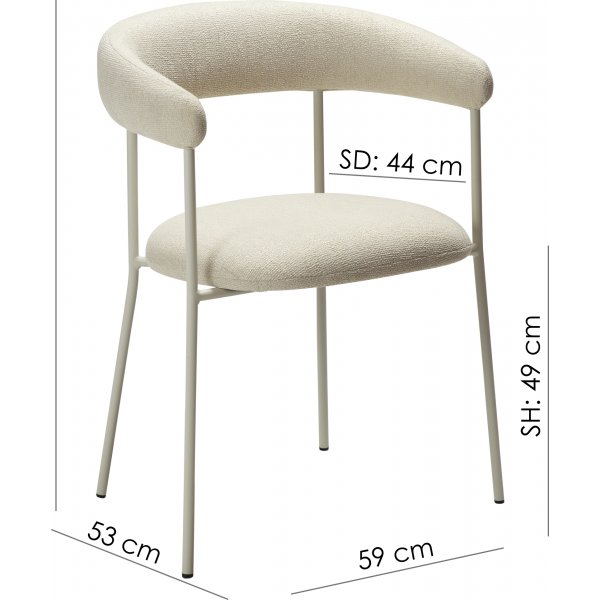 Plenti karmstol - Vit boucl/svart