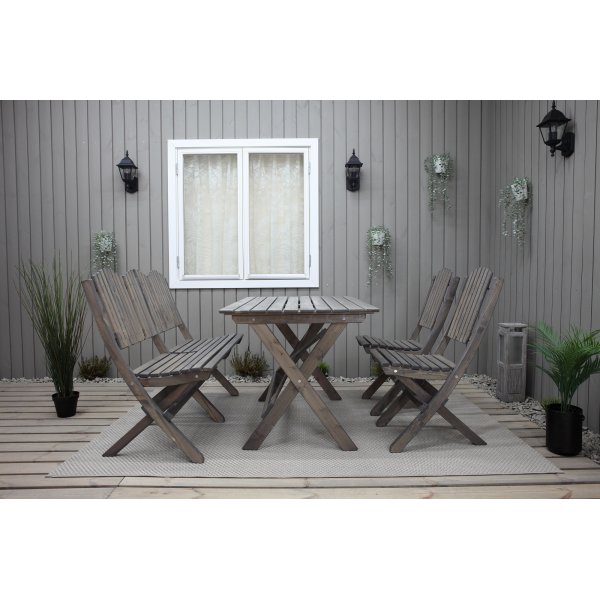 Haväng matgrupp (soffa med 2 stolar och bord) - Grå Haväng matgrupp (soffa med 2 stolar och bord) - Grå