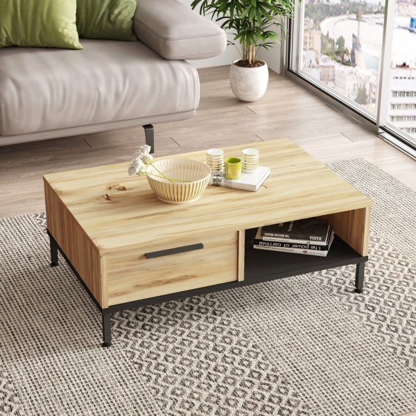Luvio soffbord 18, 90x60 cm - Ek/svart