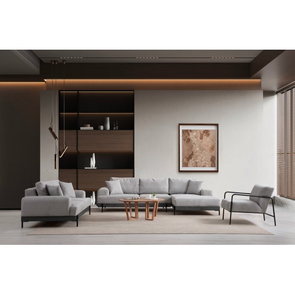 Canapé 3 places Eti - Gris/noir Canapé 3 places Eti - Gris/noir