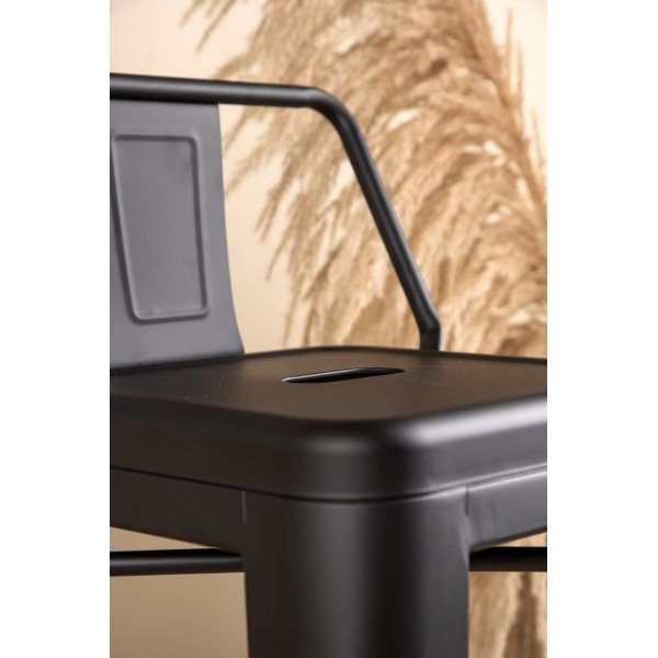 Tabouret de bar plat Tempe - Noir