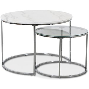 Table Tiffany en marbre IV / Chrome