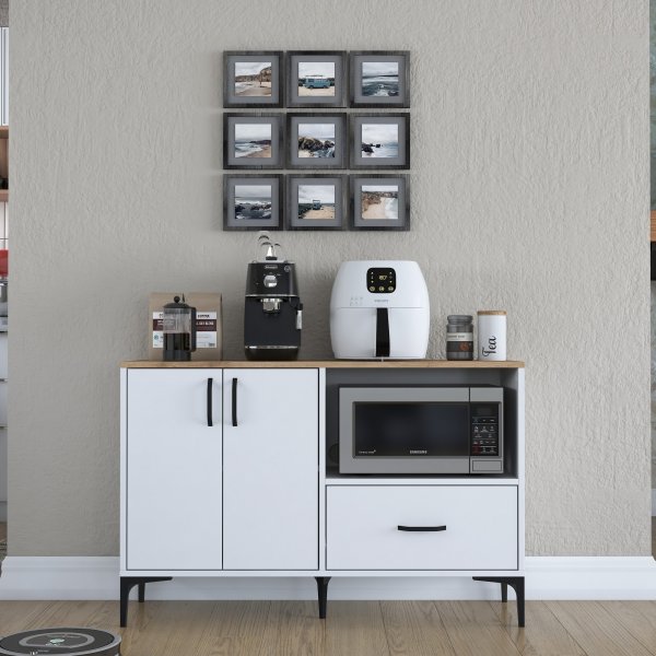 Meuble de cuisine Jericho 161 - Blanc/noyer Meuble de cuisine Jericho 161 - Blanc/noyer