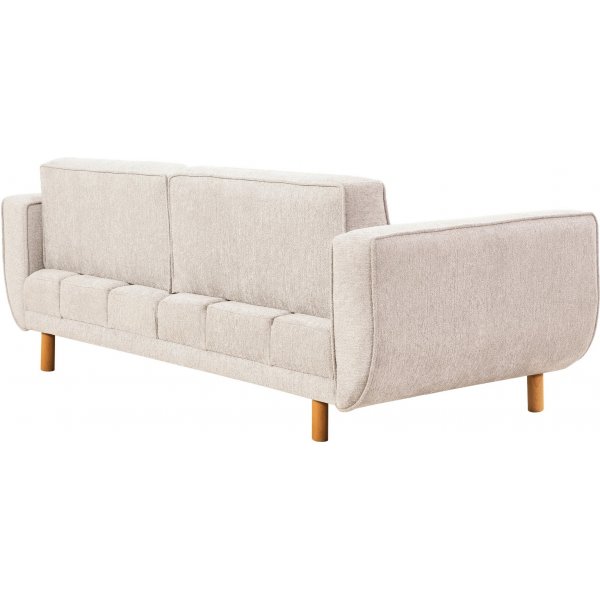 Canapé lit Berjer 3 places - Crème/chêne Canapé lit Berjer 3 places - Crème/chêne