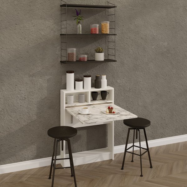 Table pliante avec supports - Marbre de Carrare Table pliante avec supports - Marbre de Carrare