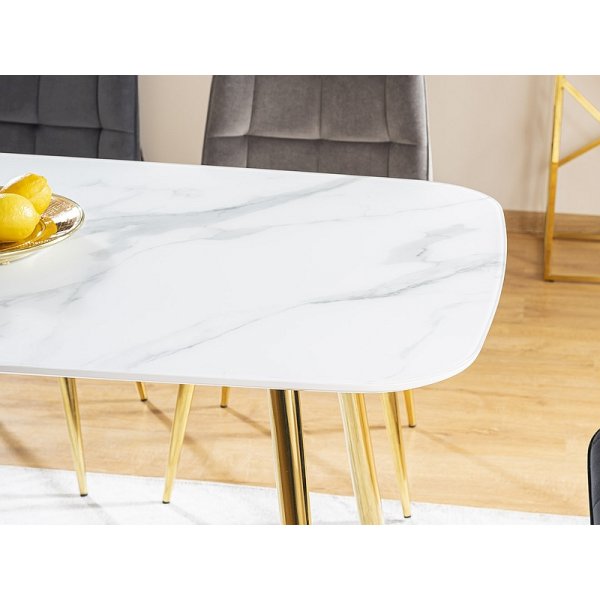 Table à manger Ceres 140 cm - Blanc/or Table à manger Ceres 140 cm - Blanc/or