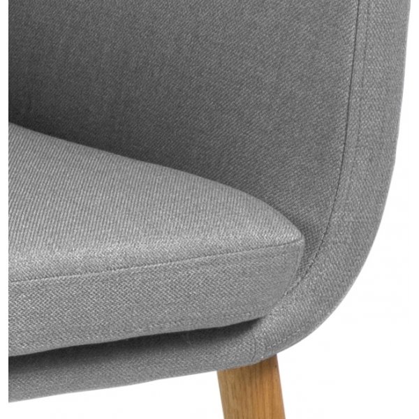 Nora fauteuil - Grijs/eiken