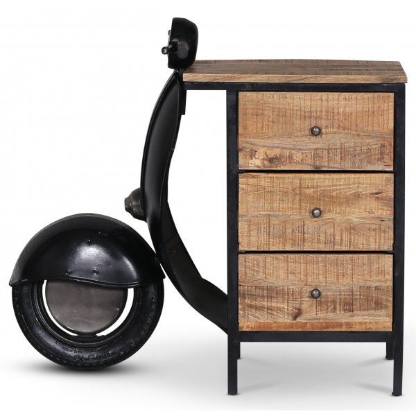 Vintage Vespa sngbord - Svart/silver