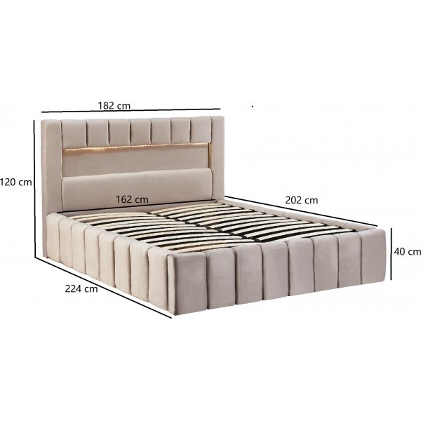 Bedframe met LED-verlichting 160 x 200 cm Bedframe met LED-verlichting 160 x 200 cm