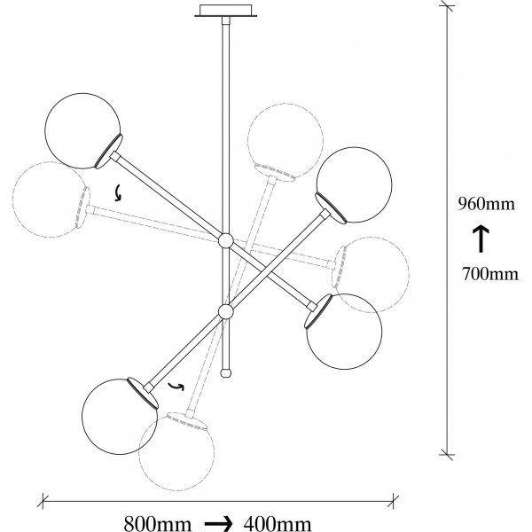Plafonnier Mudoni 631-S - Noir