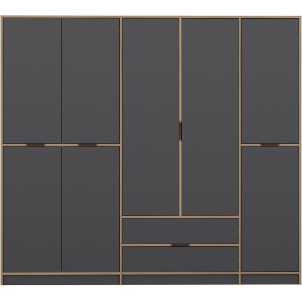 Armoire Elina 232 x 52 x 208 cm - Anthracite/marron Armoire Elina 232 x 52 x 208 cm - Anthracite/marron