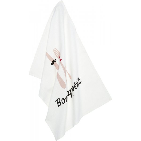 Torchon Bon apptit 50 x 70 cm - Rose