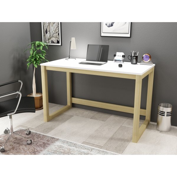 Tone skrivbord 120x60 cm - Vit/furu