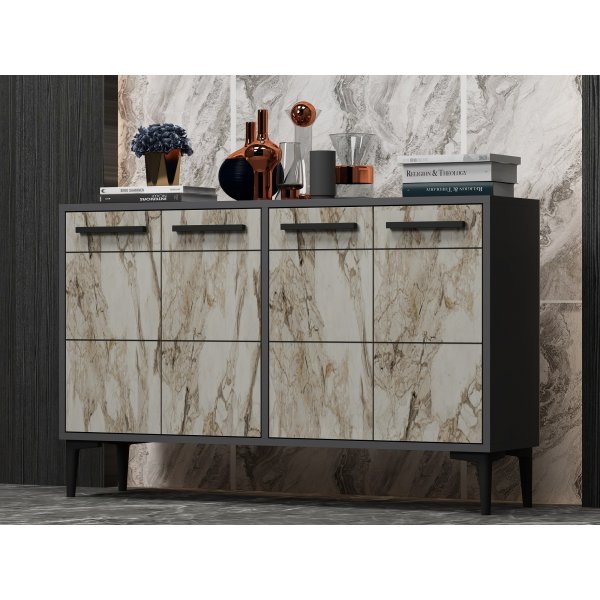 Buffet Stria - Anthracite/marbre