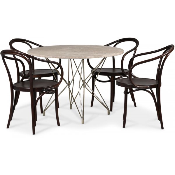 Zoo matgrupp 105 cm inkl. 4 st Bjtr Karmstolar No30 Klassiker - Mssing / Beige Empradore
