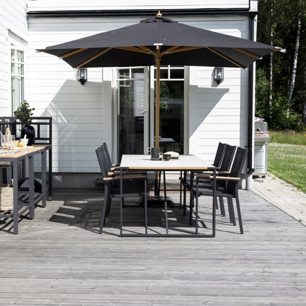 Naxos parasoll 300 x 300 cm - Svart