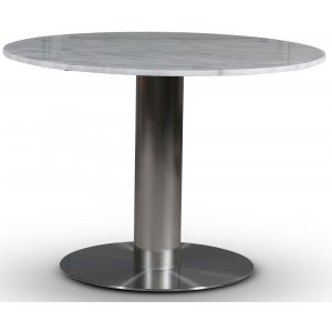 SOHO matbord i marmor 105 cm - Borstat aluminium / Ljus marmor