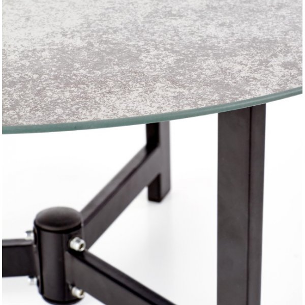 Table basse Neal Ø60 cm - Gris/Marron (Verre) Table basse Neal Ø60 cm - Gris/Marron (Verre)