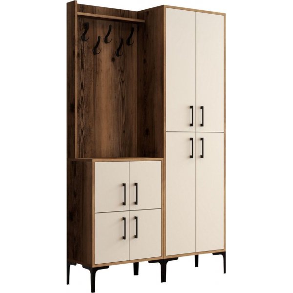 Meuble d'entrée berlinois ba - Noyer/crème Meuble d'entrée berlinois ba - Noyer/crème