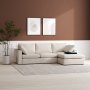 Moby beige divansoffa 296 cm - soffa med vndbar divan