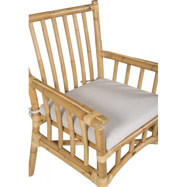 Fauteuil en cannage - Gris Clair/Naturel Fauteuil en cannage - Gris Clair/Naturel