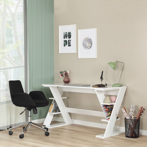 Lungo skrivbord 140 x 60 cm - Vit Lungo skrivbord 140 x 60 cm - Vit