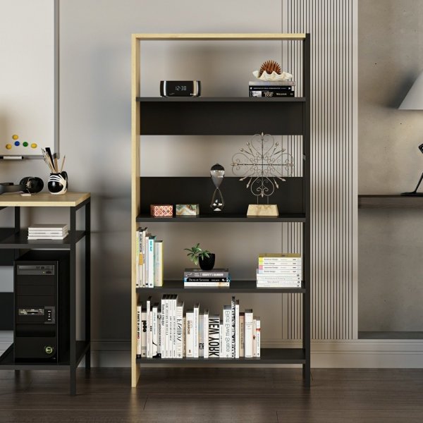 Bibliothque Tiran - Anthracite/chne/noir