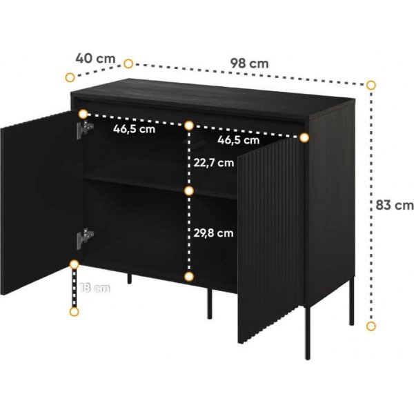 Meuble Tendance H83 cm - Noir Meuble Tendance H83 cm - Noir