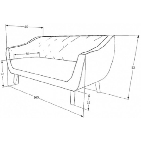 Molly 2-sits soffa - Svart sammet Molly 2-sits soffa - Svart sammet